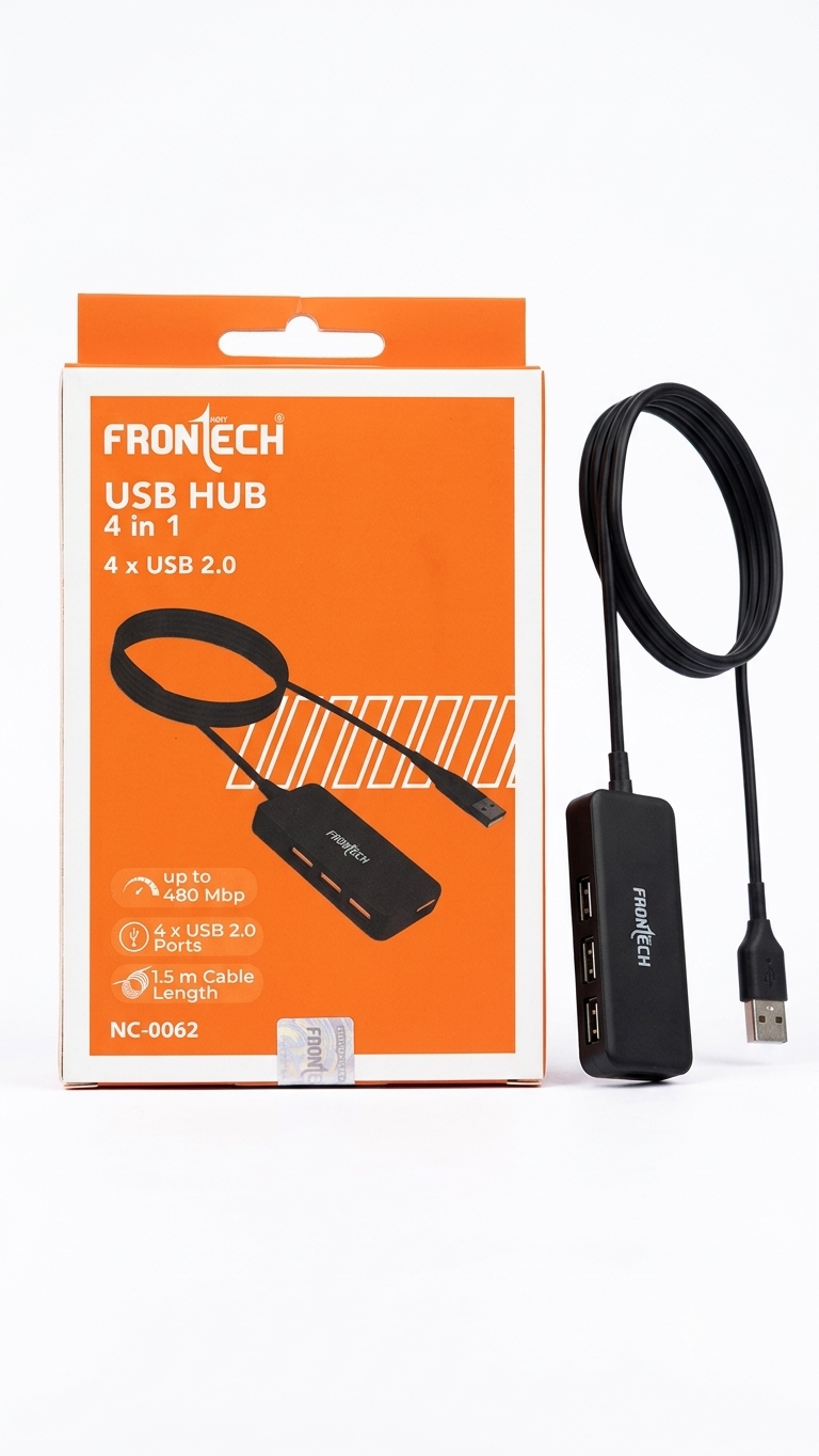 Frontech 4-in-1 USB Hub with 1.5m Cable