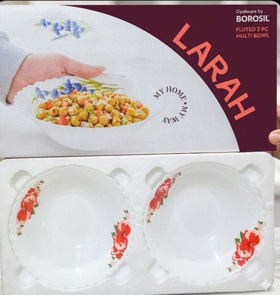 Larah by Borosil Fluted 2 PC Multi Bowl.