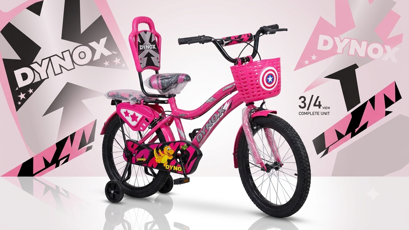 DYNOX Kids Premium Bicycle with Front Basket & Backrest