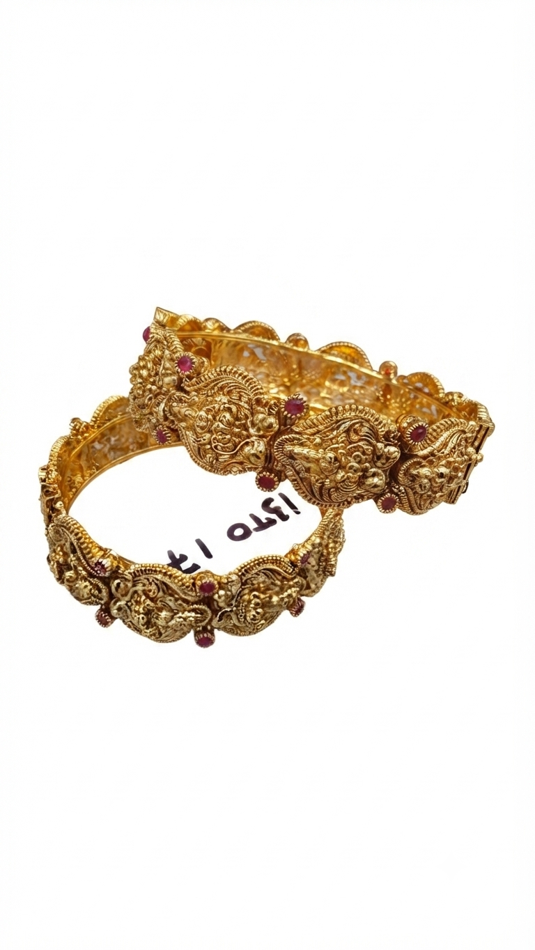 Antique Temple Design Gold Bangle