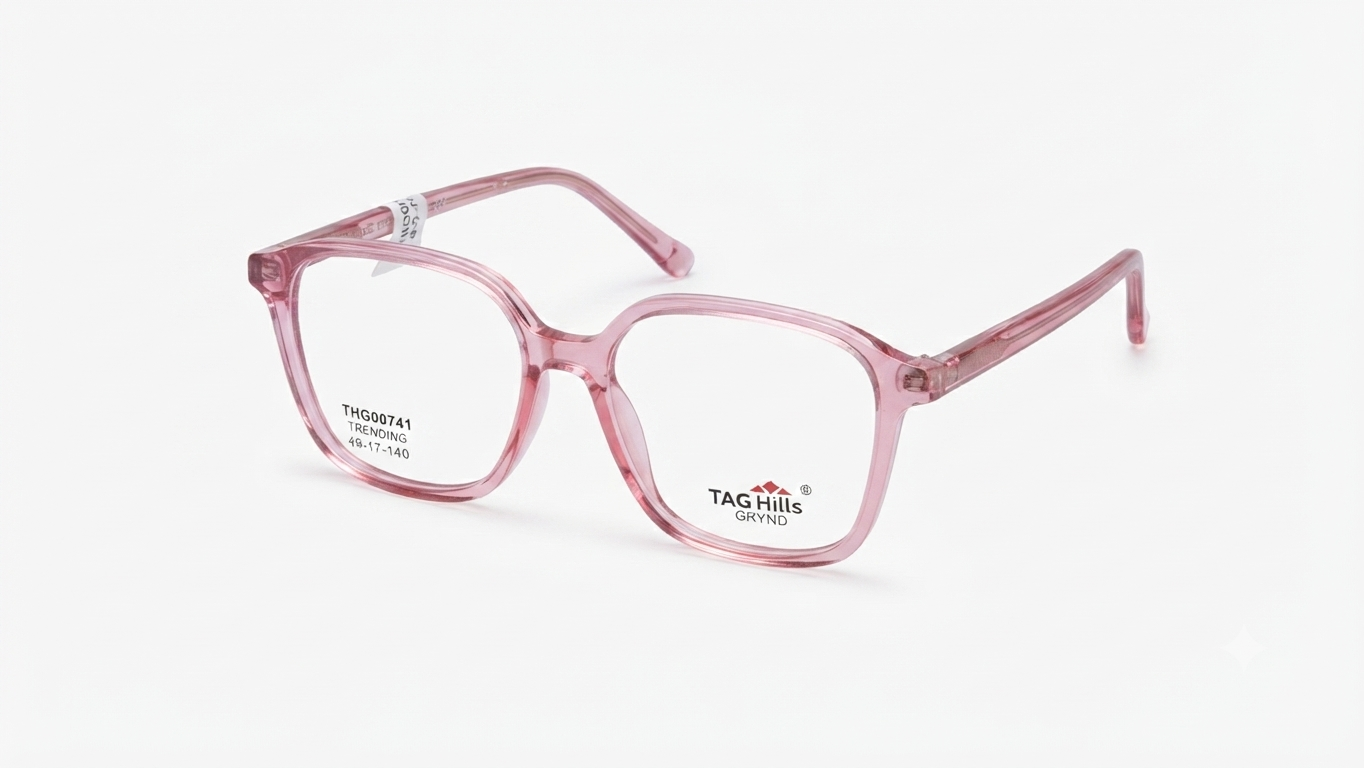 Tag Hills Grynd Translucent Pink Square Eyeglasses