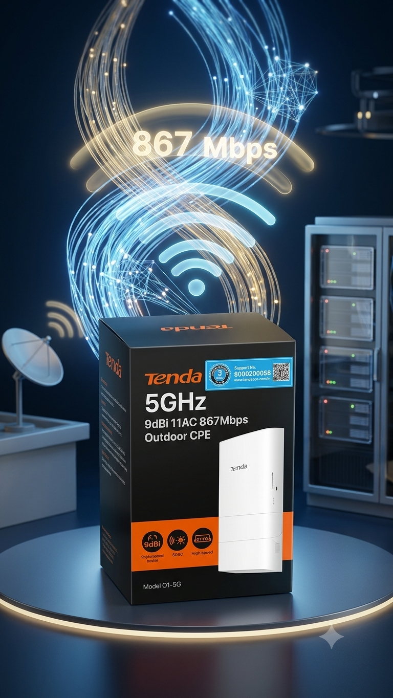 Tenda 5GHz 9dBi 11AC 867Mbps Outdoor CPE (Model: O1-5G)