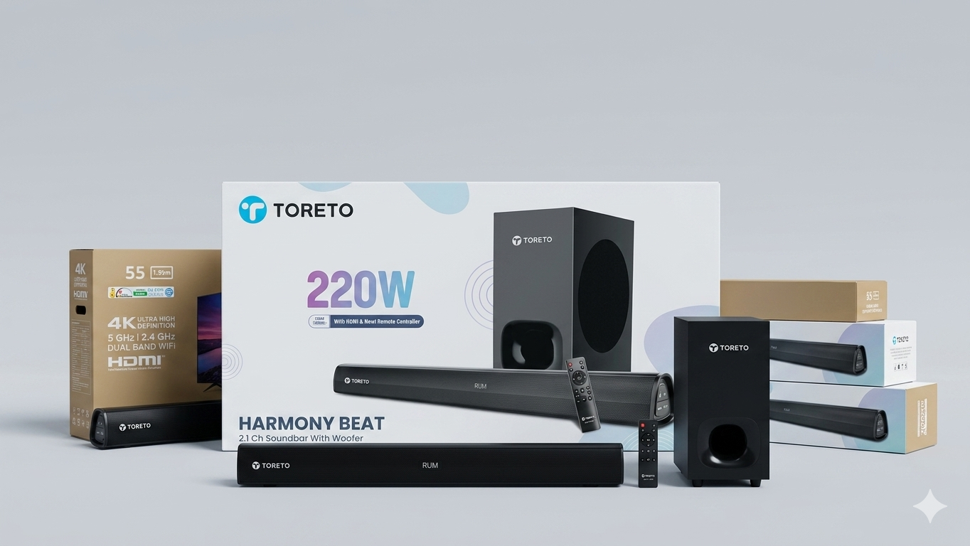 Toreto Harmony Beat 2.1 Channel Soundbar with Woofer.