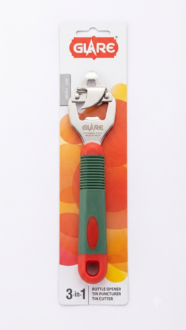 Glare 3-in-1 Kitchen Multitool (Bottle Opener, Tin Puncturer, Tin Cutter)