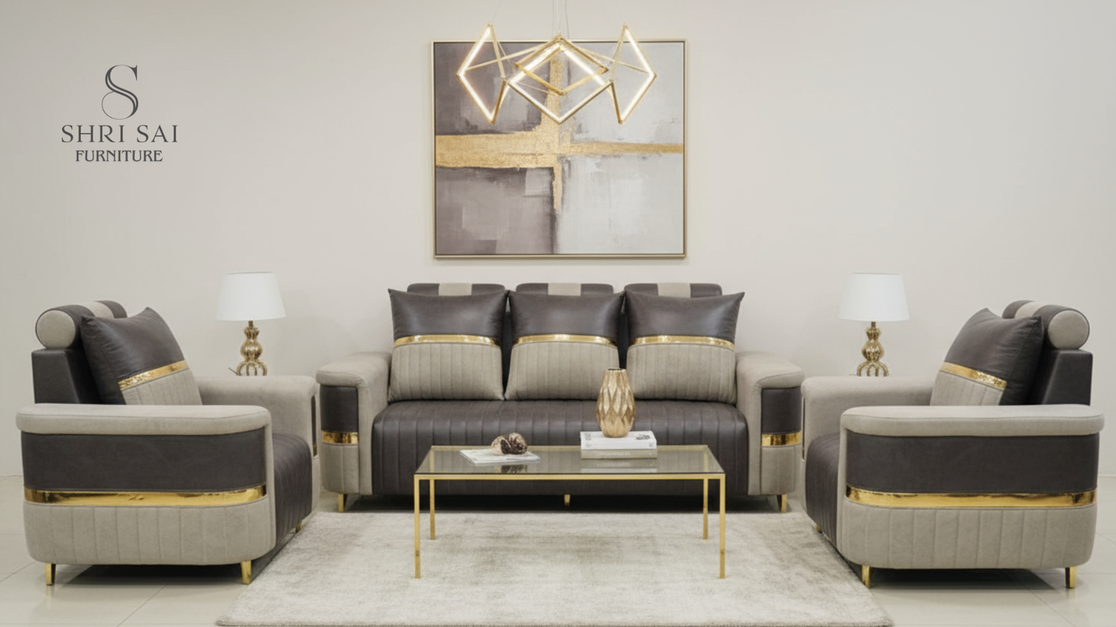 Shri Sai Furniture 'Imperia' 5-Seater Luxury Sofa Set