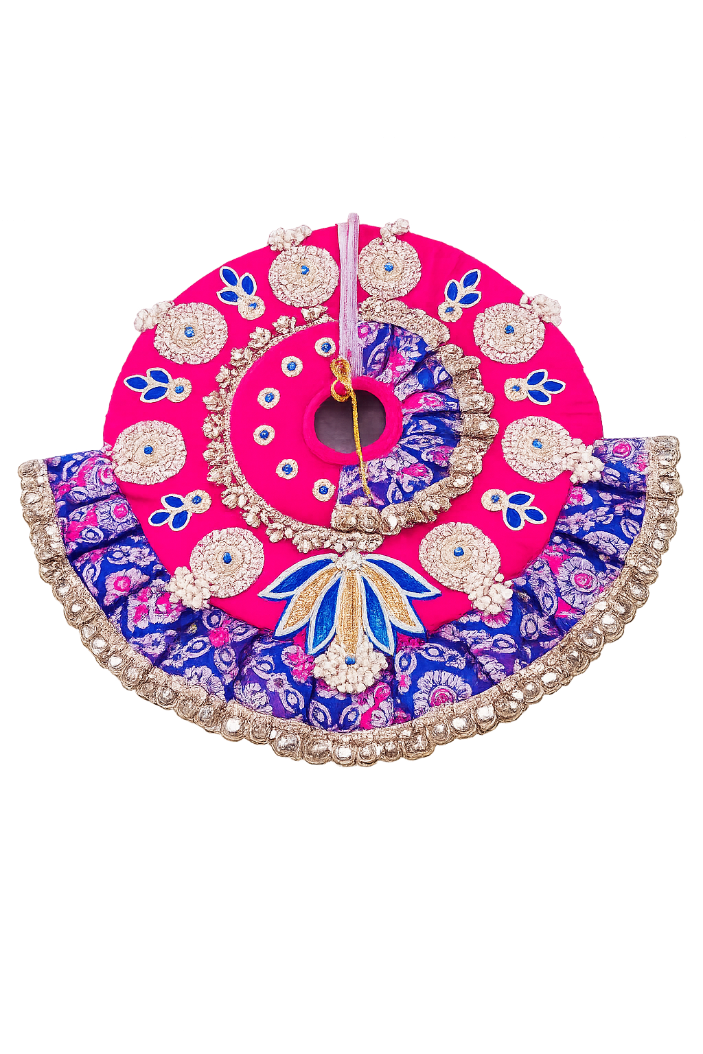 Royal Pink & Blue Designer Laddu Gopal Poshak