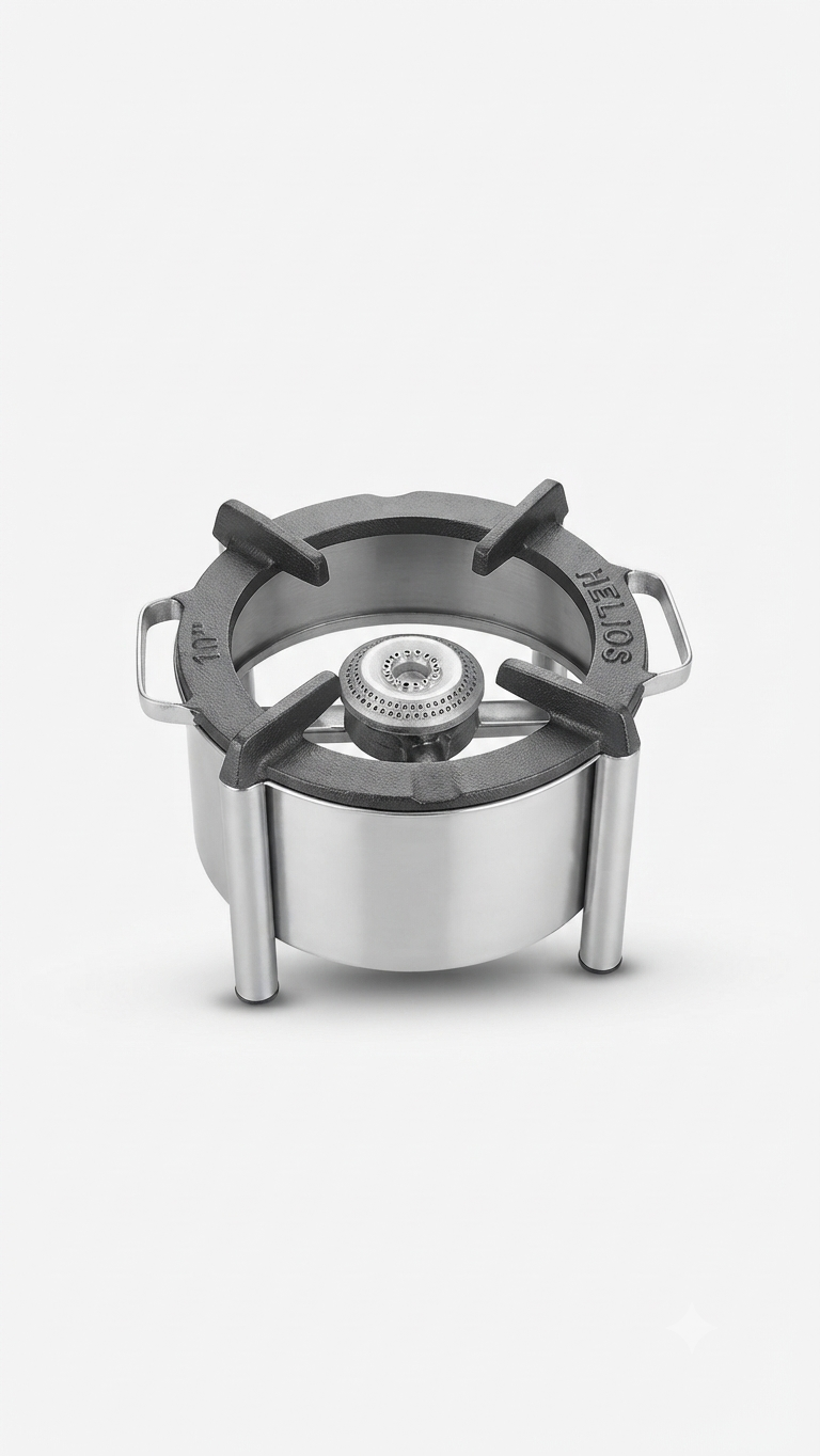 HELIOS 10" Heavy-Duty Stainless Steel Commercial Gas Stove Burner