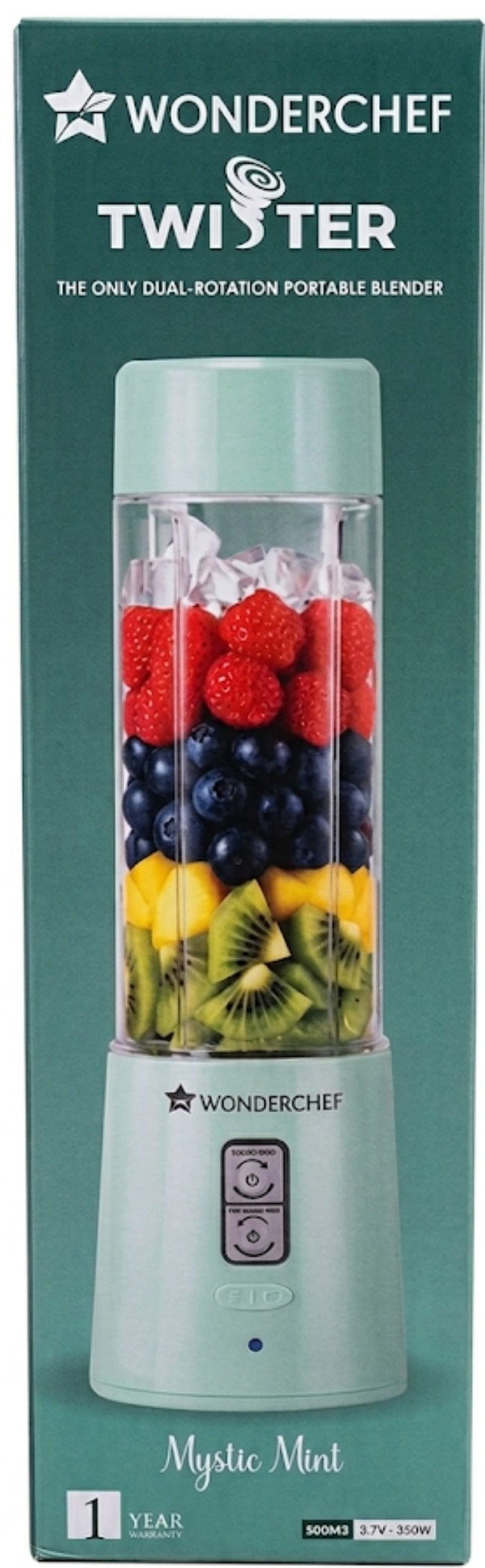 Wonderchef Twister Dual-Rotation Portable Blender (Mystic Mint)