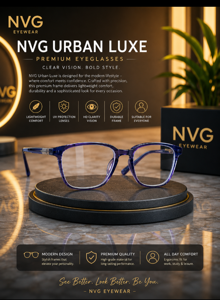 NVG Urban Luxe Crystal Blue Eyeglasses