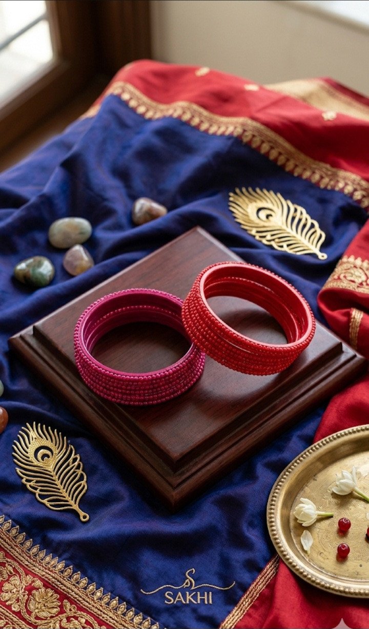 Sakhi Silk-Thread Matte Beaded Bangle Sets