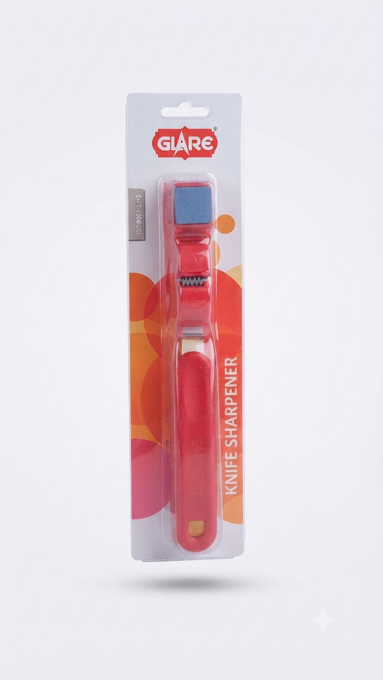GLARE Red Handheld Knife Sharpener (Blister Pack)
