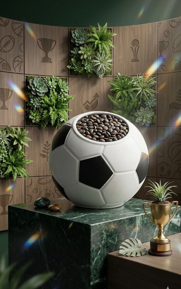 Classic Soccer Ball Novelty Ceramic Planter
