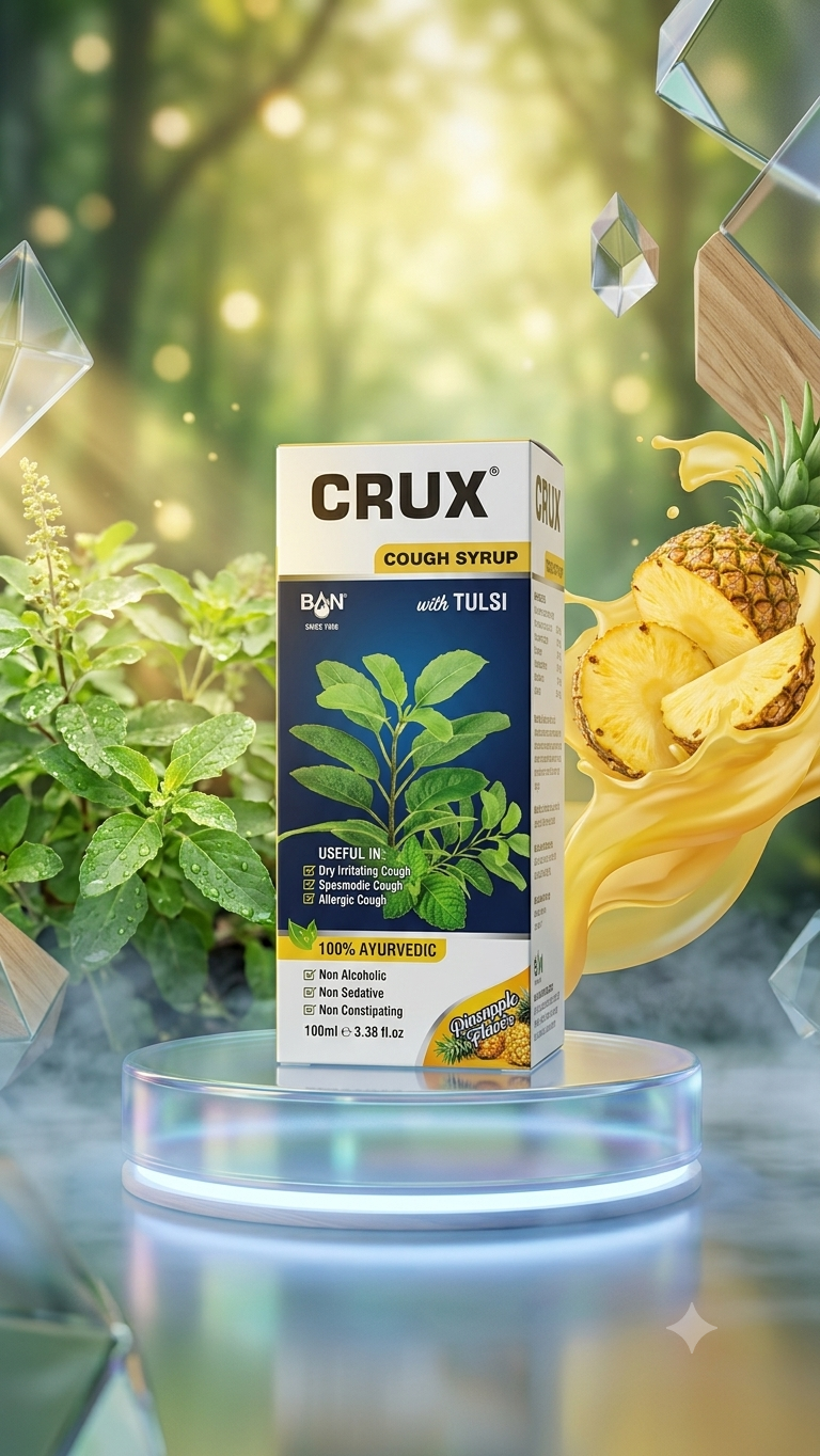 CRUX Cough Syrup with Tulsi (Pineapple Flavor)