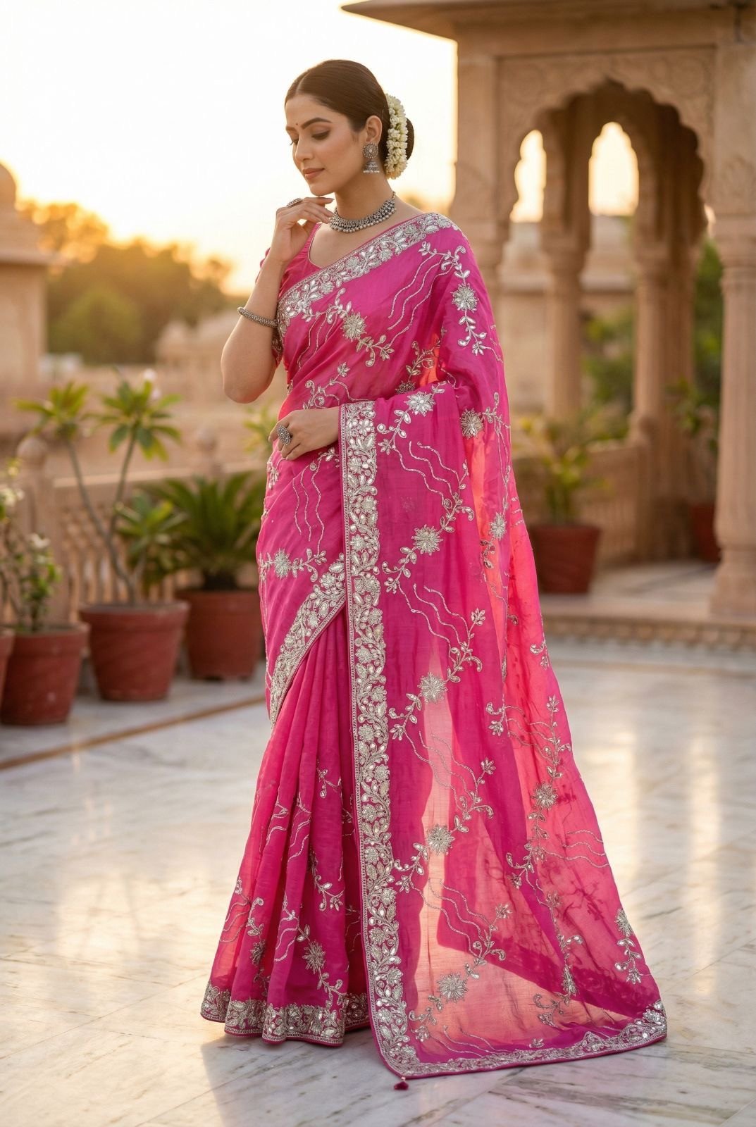 Gota work Saree in 5 colours