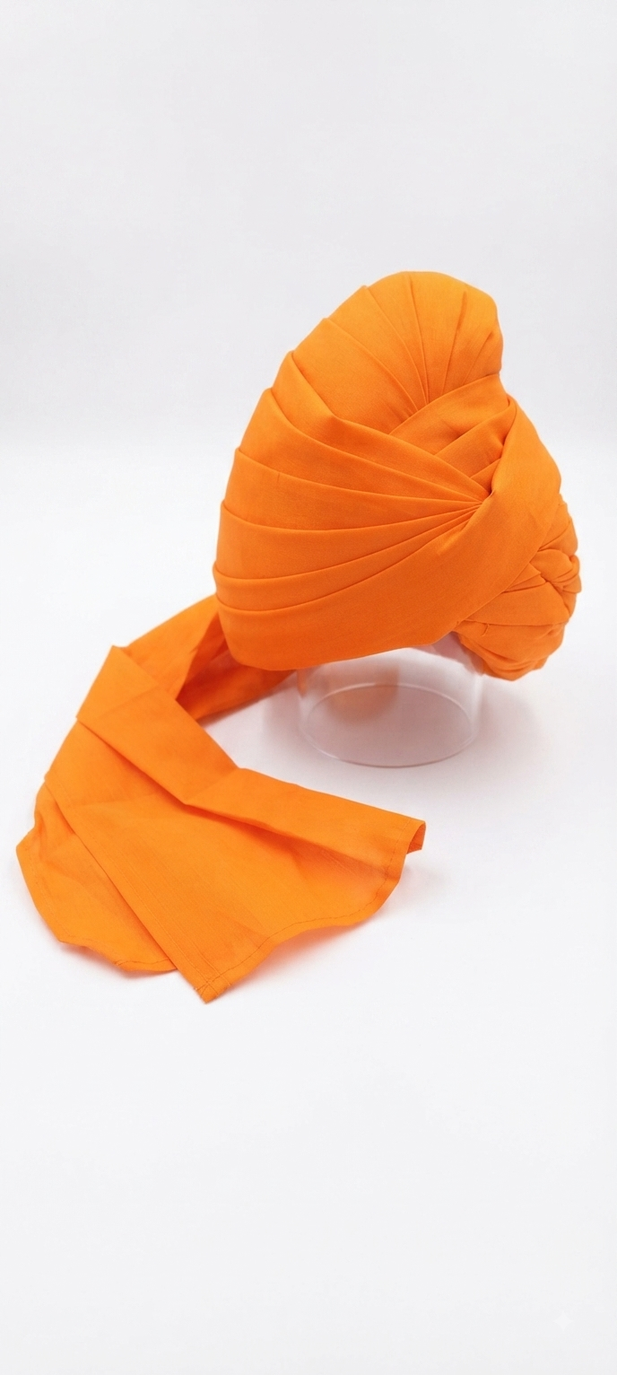 Traditional Vibrant Orange Turban / Pagri / Pheta (Available on Rent)