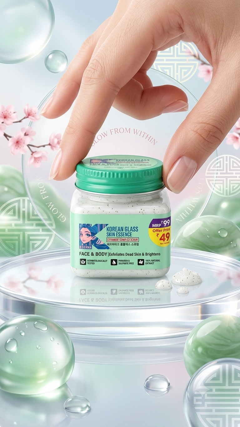 K Derma Korean Glass Skin Essence (Face & Body Scrub)