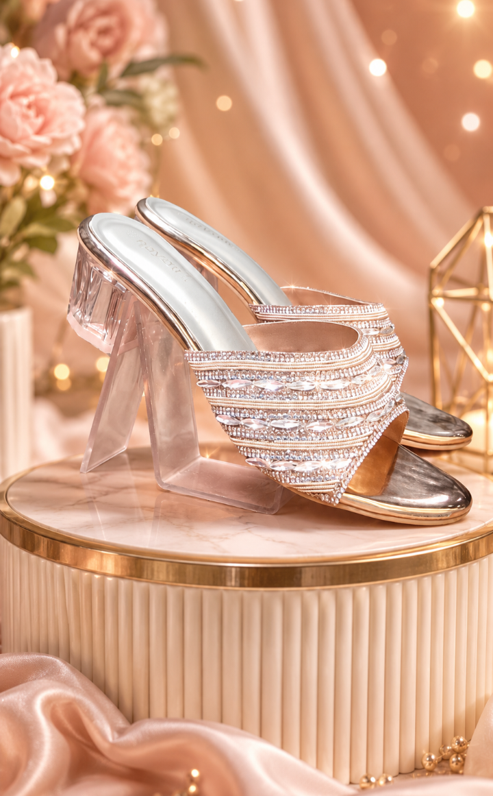 Elegant Floral Embroidered Heels