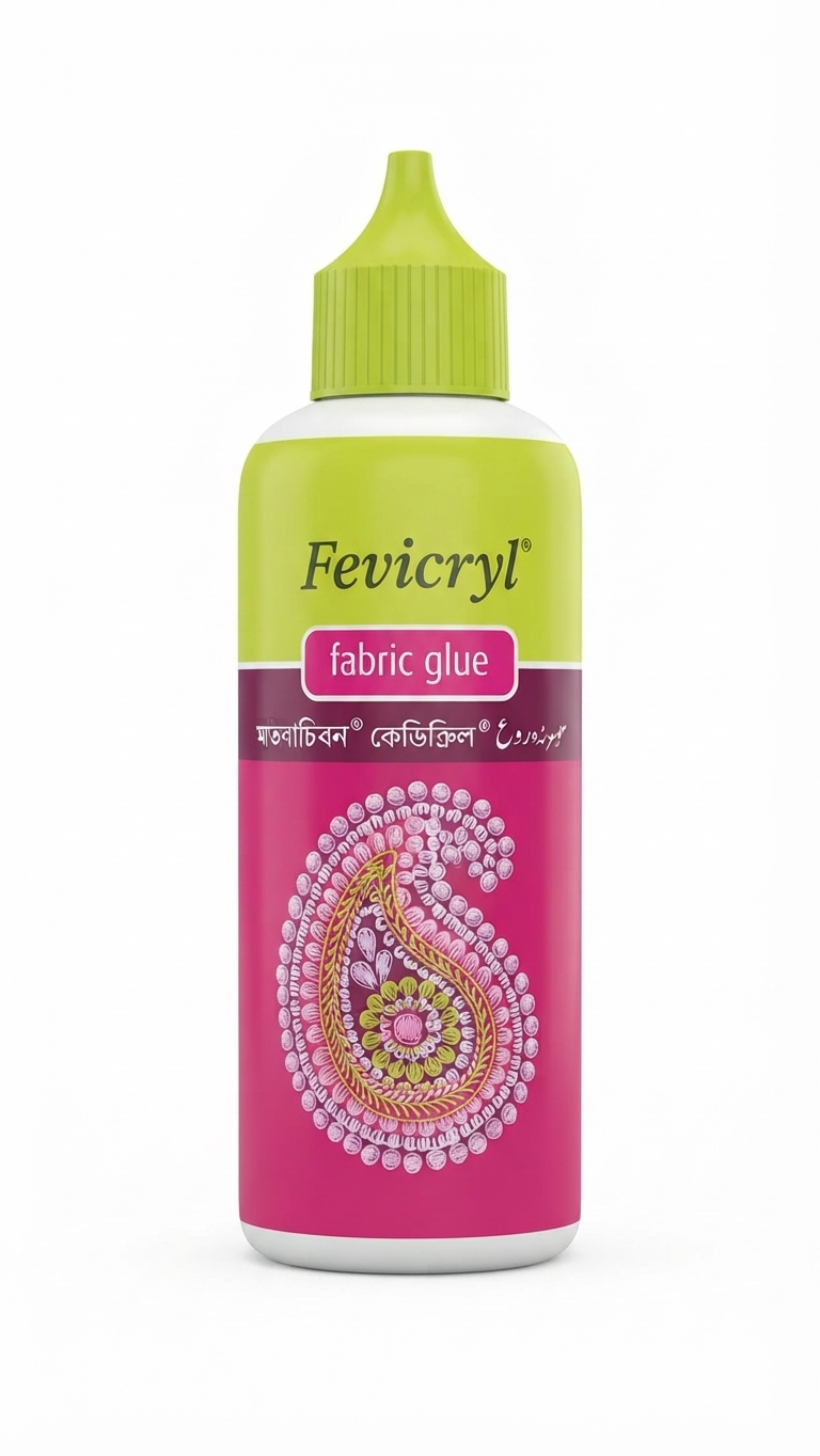 Pidilite Fevicryl Fabric Glue (Magenta & Green, 100ml / Craft Adhesive)