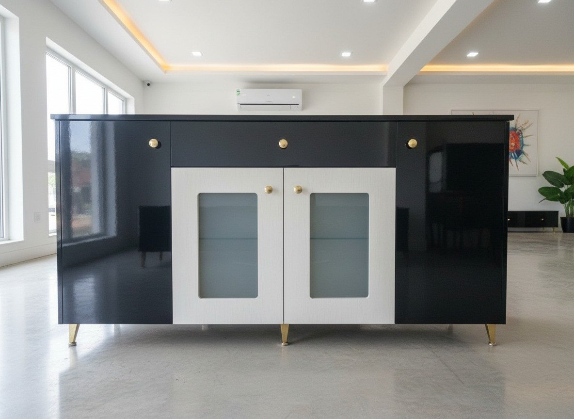 The Tuxedo Luxe High-Gloss Credenza