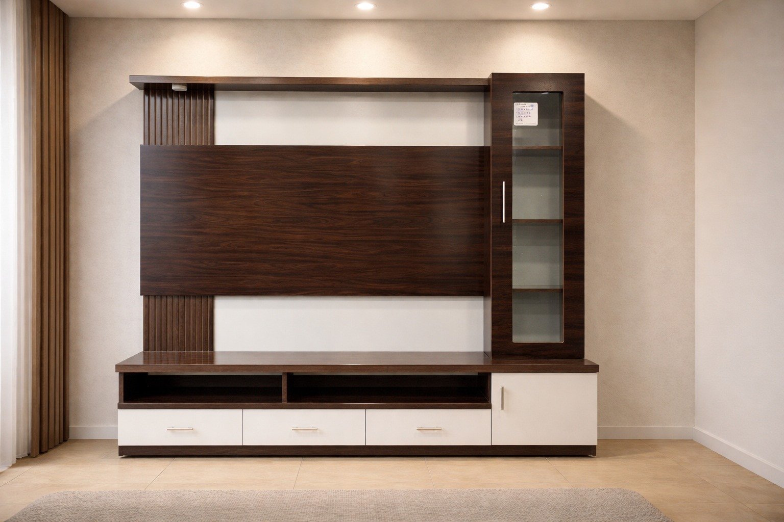 Modern Dual-Tone Entertainment Center & TV Console Unit