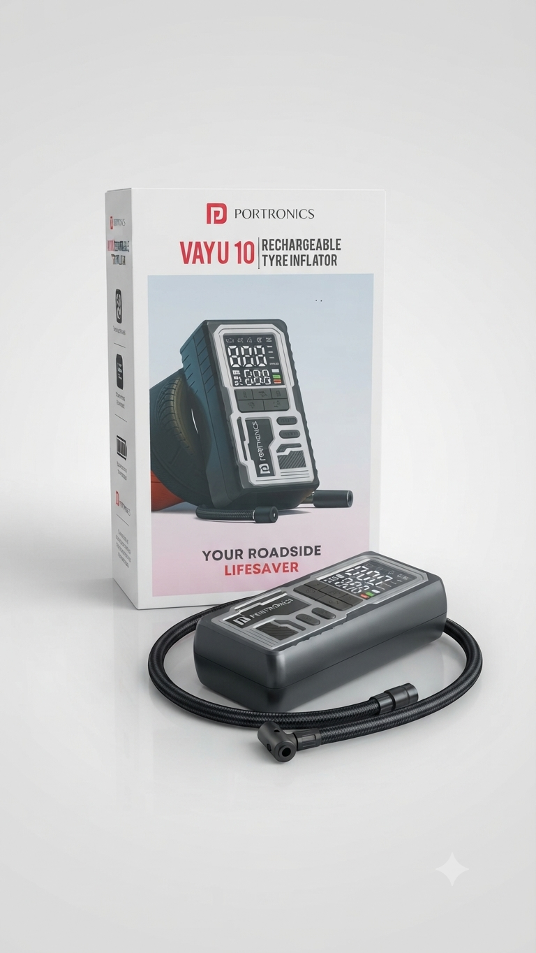 Portronics Vayu 10 Rechargeable Tyre Inflator