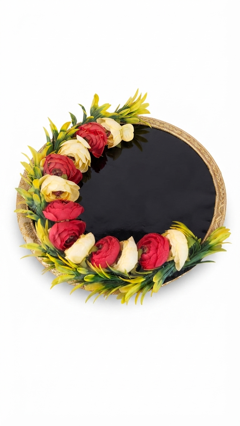 Designer Floral Ring Platter ( mehndi function )