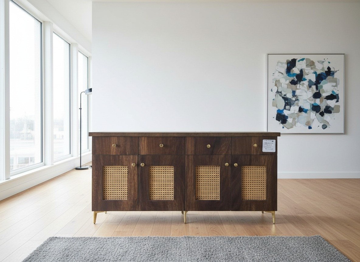 The Havana Mid-Century Rattan Credenza