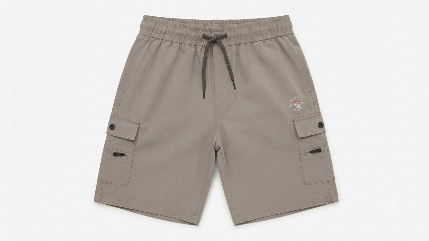 Taupe Cargo Hybrid Shorts