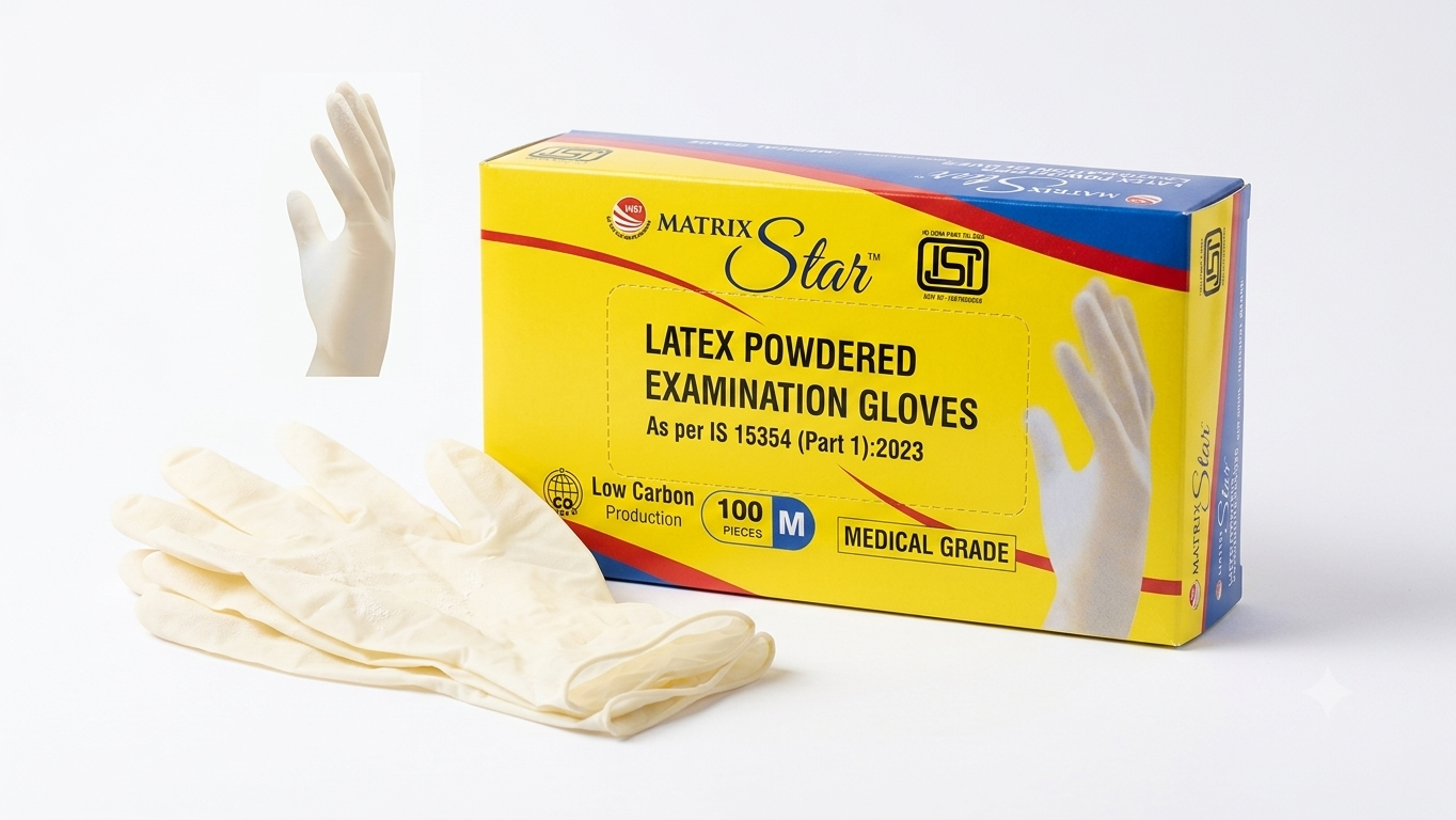 Matrix Star Latex Powdered Examination Gloves