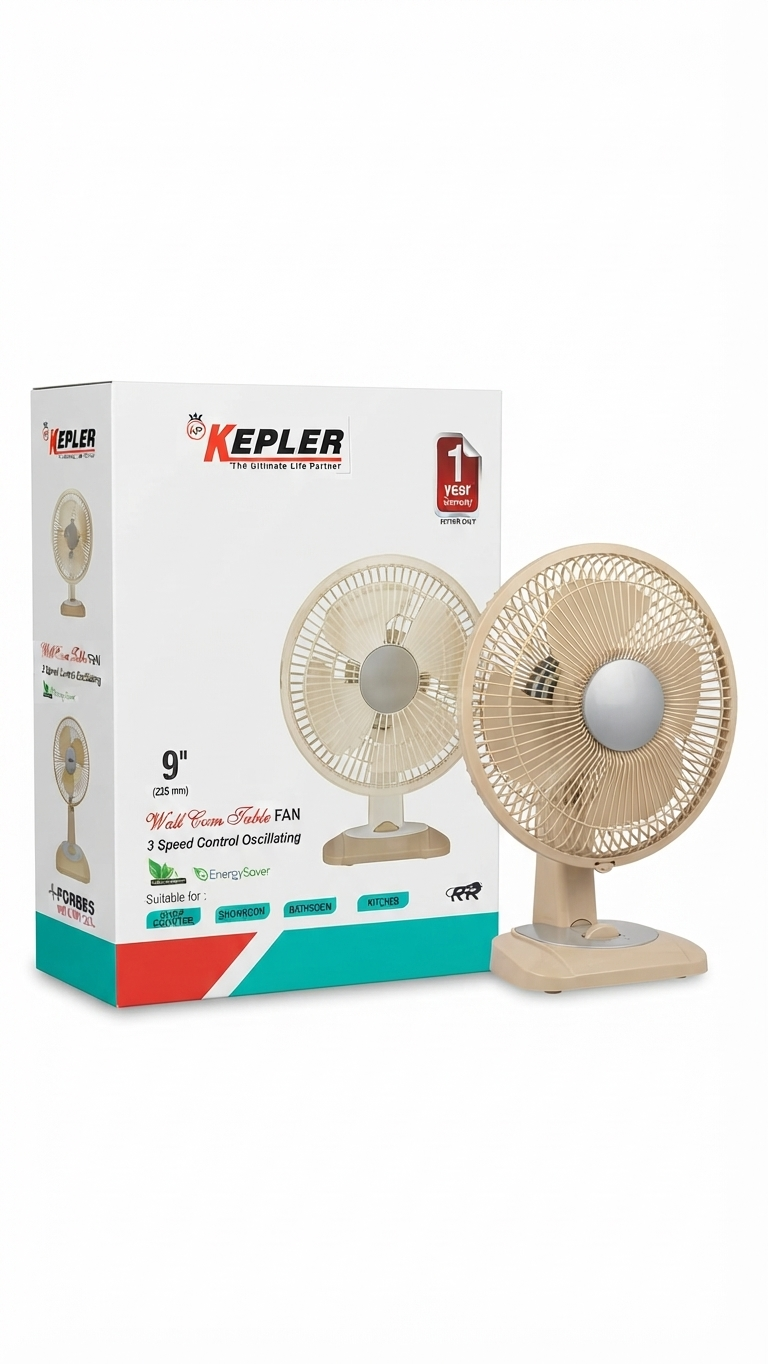Kepler 9" Wall Cum Table Fan (225 mm)