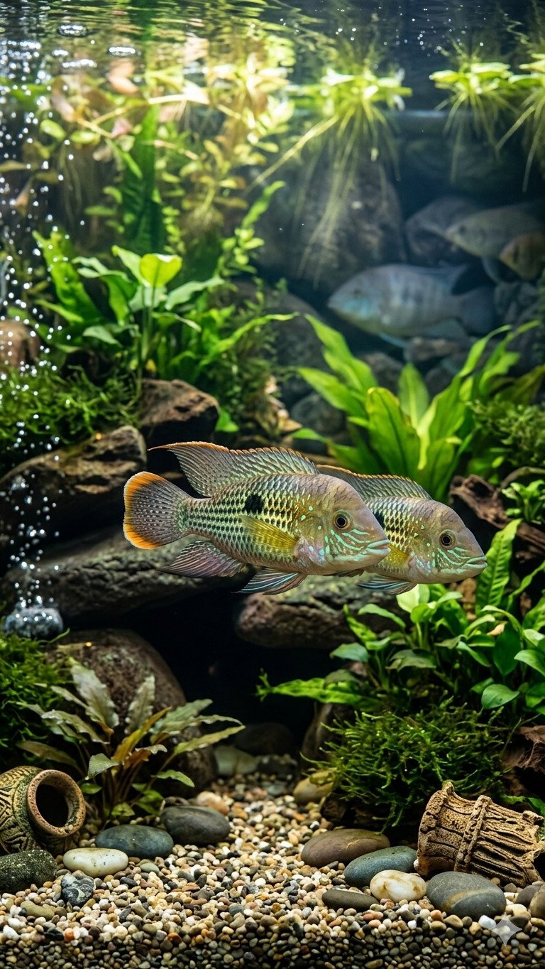 The Green Terror Cichlid (Gold Saum)