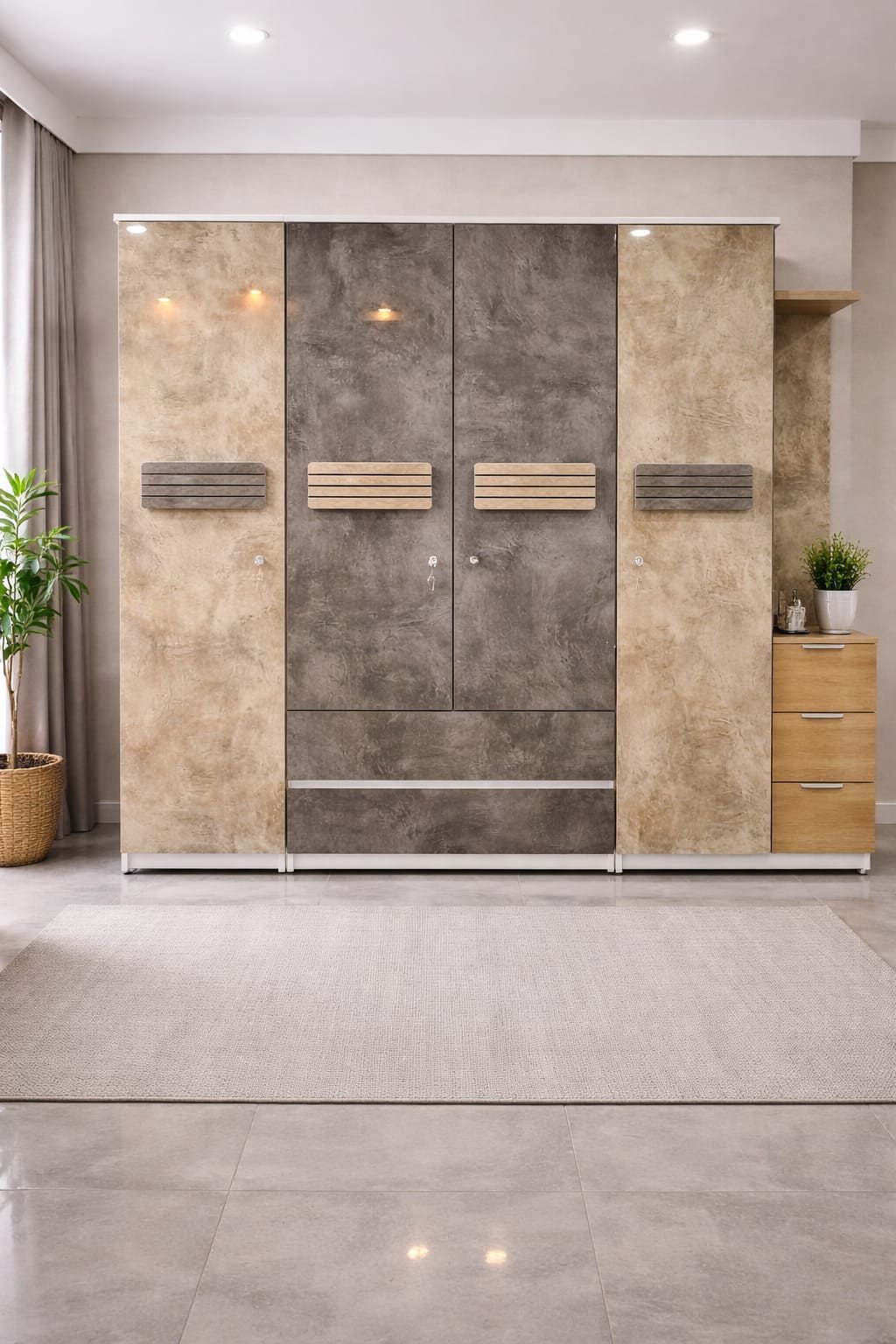 Industrial Fusion 4-Door Modular Wardrobe
