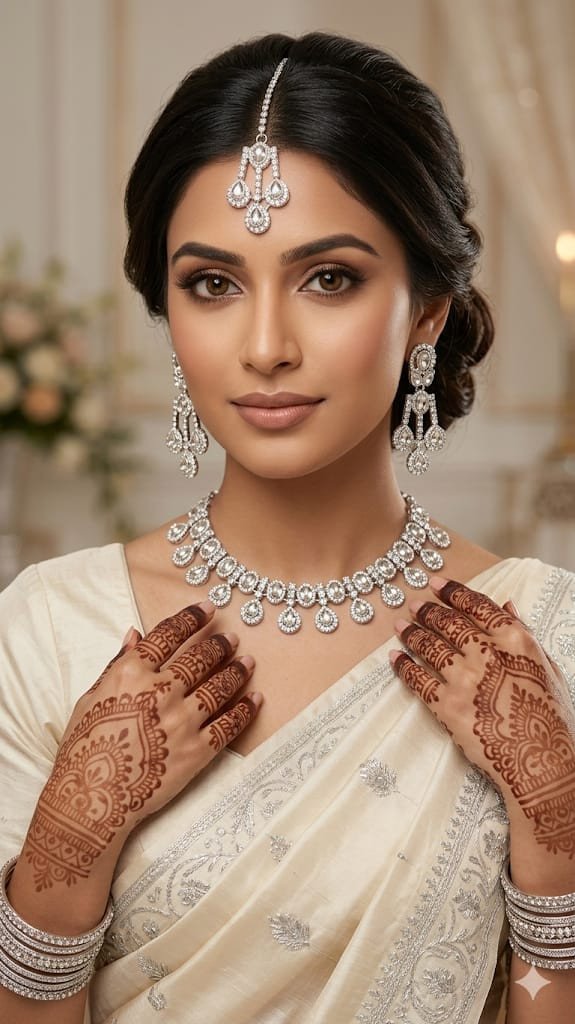 Silver toned jewellery set
