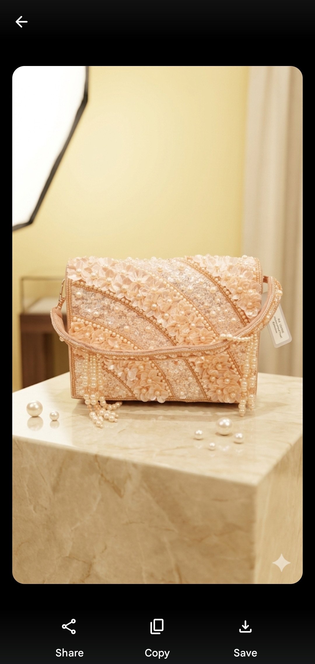 Artisanal 3D Floral & Pearl Luxury Clutch
