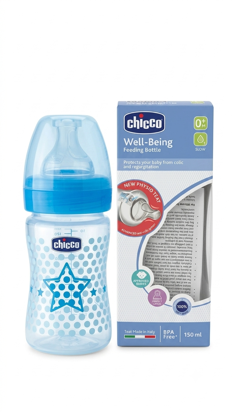 Chicco Well-Being Feeding Bottle (Blue Star Design)