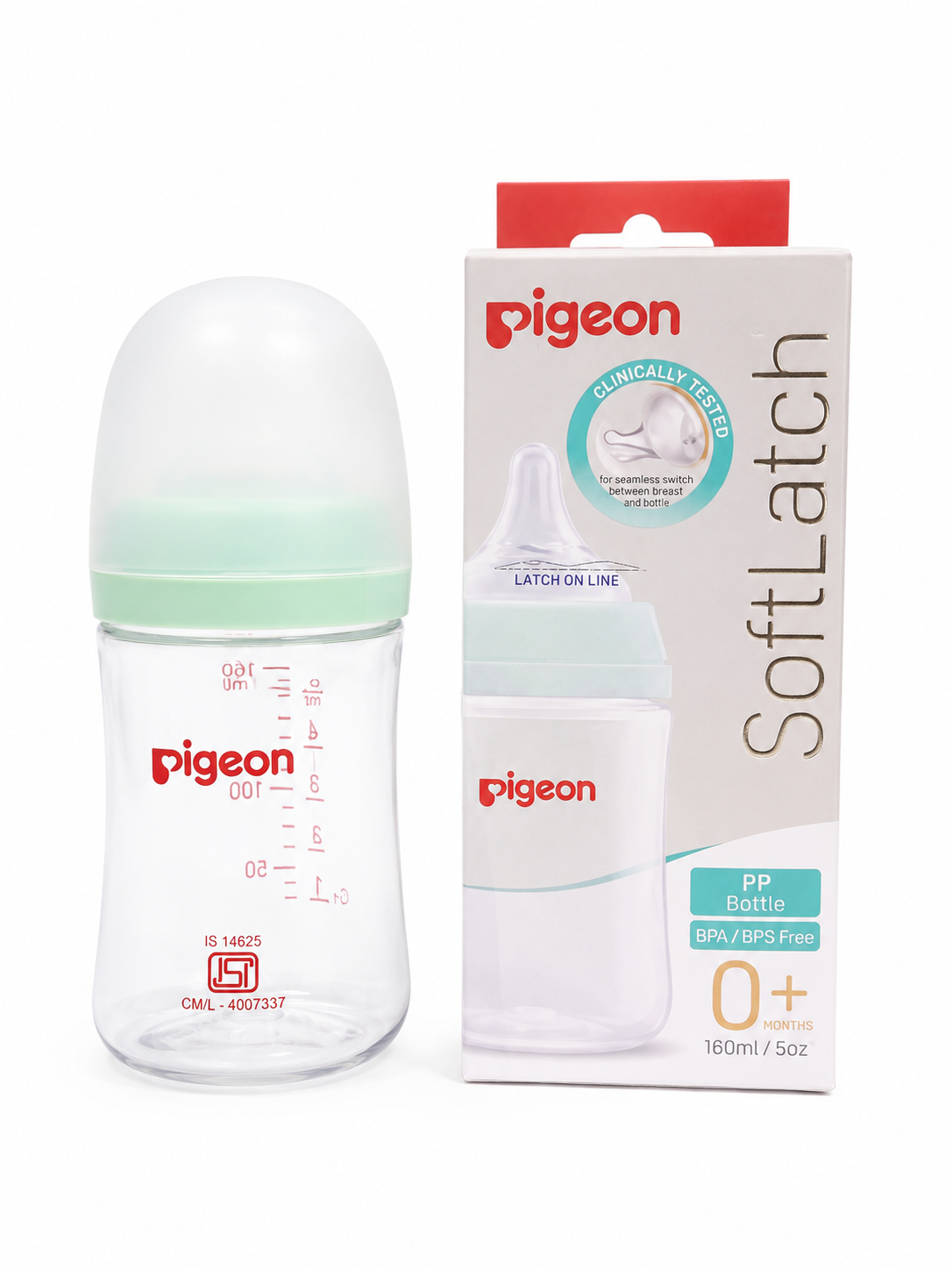 Pigeon SoftLatch PP Baby Feeding Bottle – 160ml