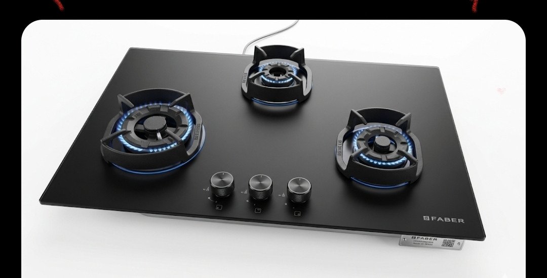 3-burner built-in gas hob