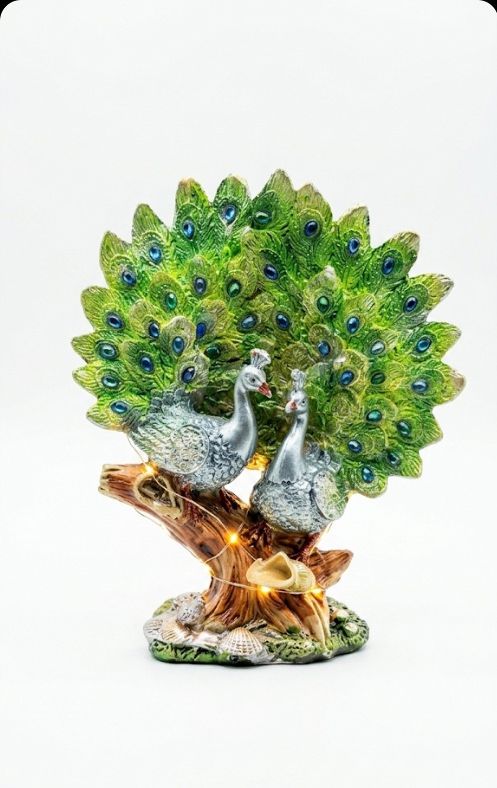 Handcrafted Peacock Couple Sculpture