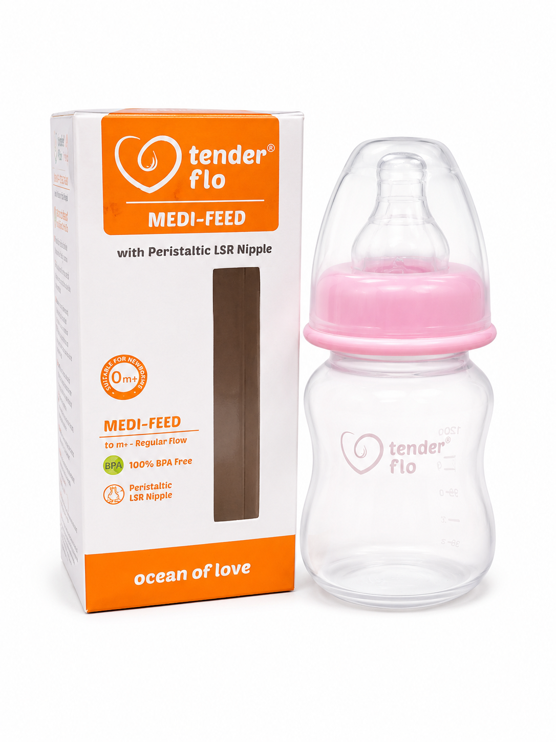 Tender Flo Medi-Feed Baby Feeding Bottle – Pink (60ml)