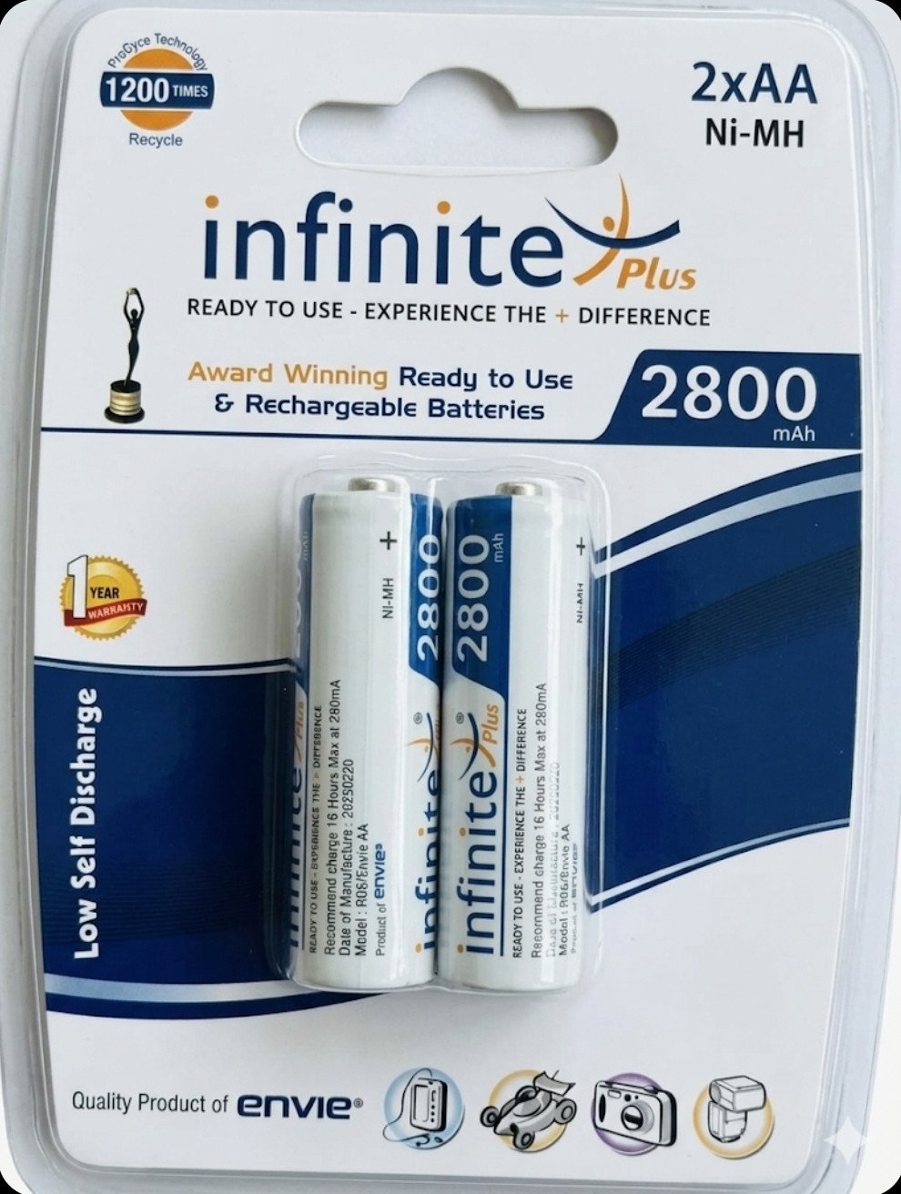 Envie Infinite Plus AA Rechargeable Batteries